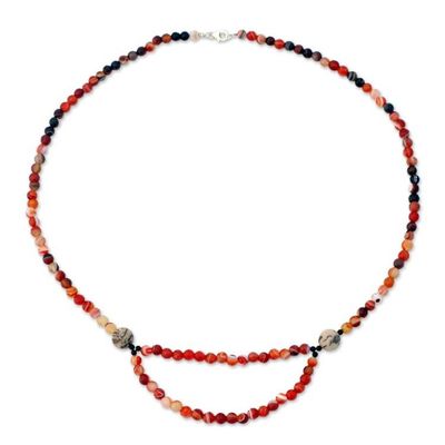 Alternate image for Onyx and Carnelian Strand Necklace Festivity