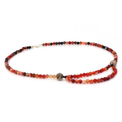 Alternate image for Onyx and Carnelian Strand Necklace Festivity