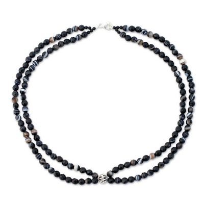 Alternate image for Unique Beaded Onyx Necklace Profound