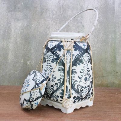 Alternate image for Traditional Thai Blue and White Decorative Jar Exotic Sky