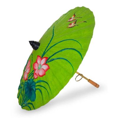 Alternate image for Saa Paper Parasol with Floral Motifs Lily Wonderland