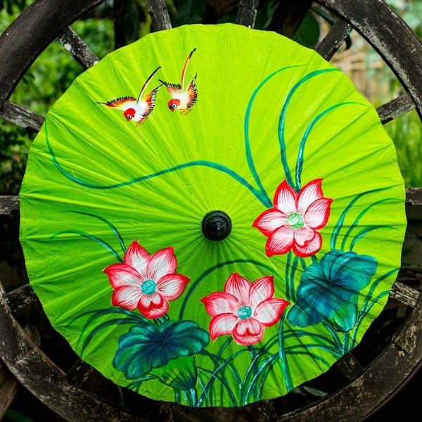 Alternate image for Saa Paper Parasol with Floral Motifs Lily Wonderland