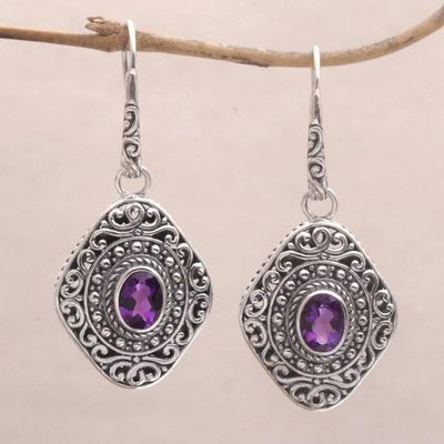 Alternate image for Amethyst and Sterling Silver Dangle Earrings from Bali Truly Yours