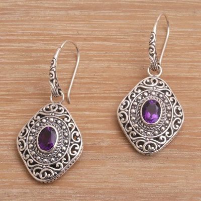 Alternate image for Amethyst and Sterling Silver Dangle Earrings from Bali Truly Yours