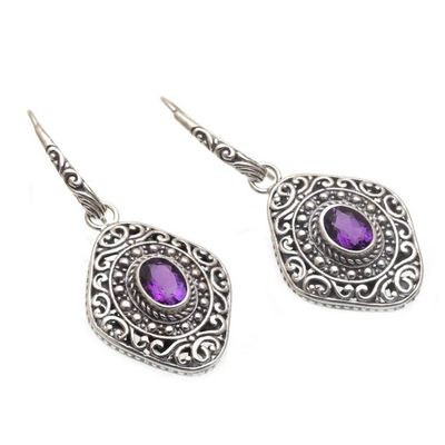 Alternate image for Amethyst and Sterling Silver Dangle Earrings from Bali Truly Yours