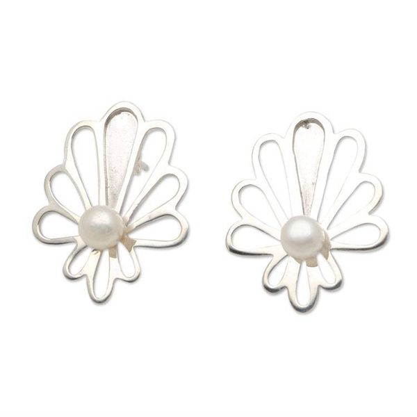 Alternate image for Artisan Crafted Cultured Pearl Drop Earrings Peacock and Pearl