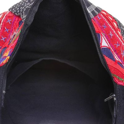 Alternate image for Red and Black and White Patchwork Cotton Blend Shoulder Bag Patchwork Perfection