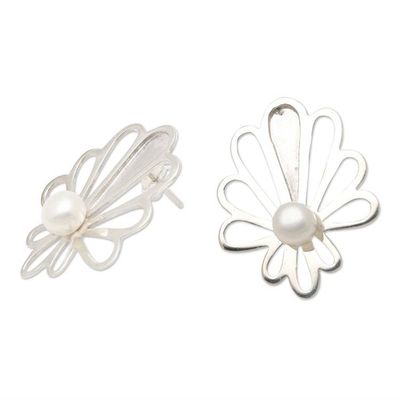 Alternate image for Artisan Crafted Cultured Pearl Drop Earrings Peacock and Pearl