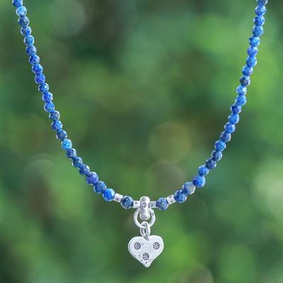 Alternate image for Lapis Lazuli Heart-Motif Pendant Necklace Lonely Hearts
