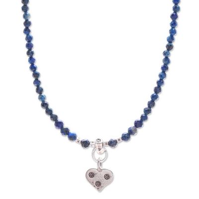Alternate image for Lapis Lazuli Heart-Motif Pendant Necklace Lonely Hearts