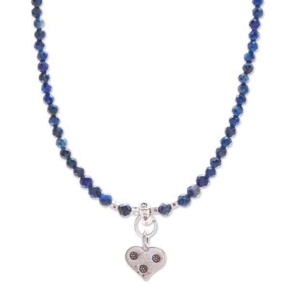 Alternate image for Lapis Lazuli Heart-Motif Pendant Necklace Lonely Hearts