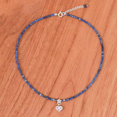 Alternate image for Lapis Lazuli Heart-Motif Pendant Necklace Lonely Hearts