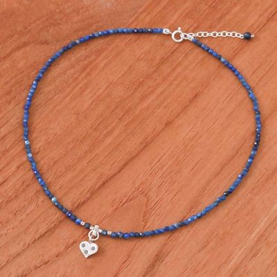 Alternate image for Lapis Lazuli Heart-Motif Pendant Necklace Lonely Hearts