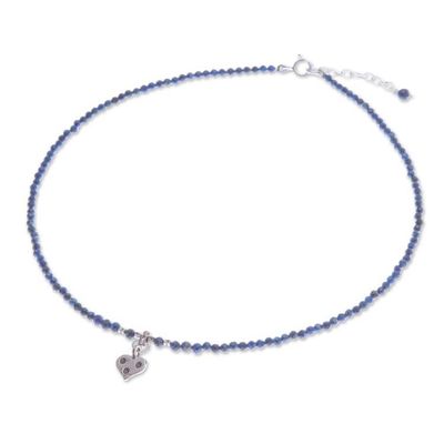 Alternate image for Lapis Lazuli Heart-Motif Pendant Necklace Lonely Hearts