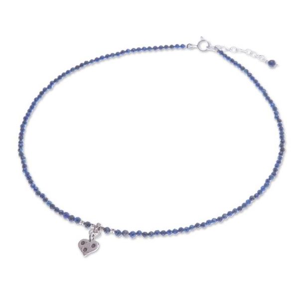 Alternate image for Lapis Lazuli Heart-Motif Pendant Necklace Lonely Hearts
