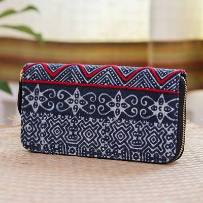 Primary image for Artisan Crafted Long Cotton Wallet Bright Wave