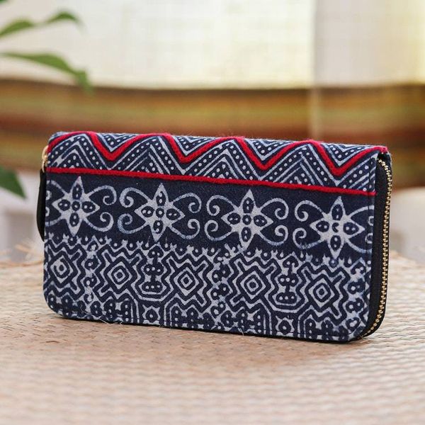 Alternate image for Artisan Crafted Long Cotton Wallet Bright Wave