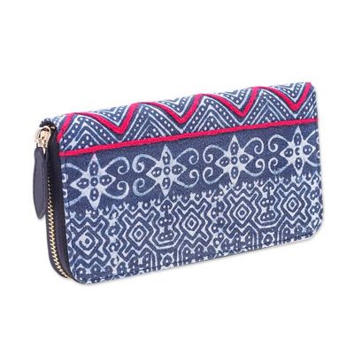 Alternate image for Artisan Crafted Long Cotton Wallet Bright Wave