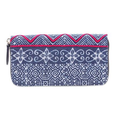 Alternate image for Artisan Crafted Long Cotton Wallet Bright Wave