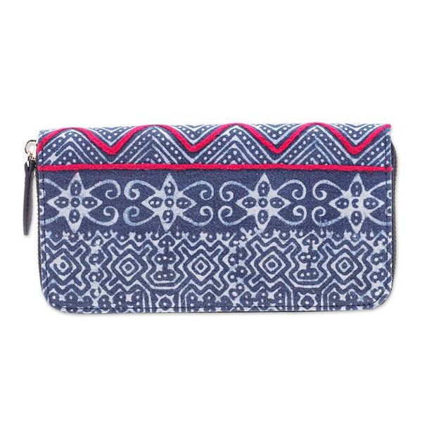 Alternate image for Artisan Crafted Long Cotton Wallet Bright Wave