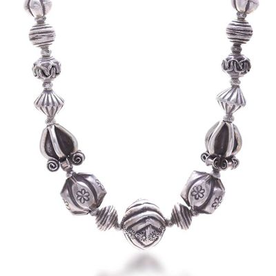Alternate image for Bohemian Thai Hill Tribe Silver Beaded Pendant Necklace Hill Tribe Majesty