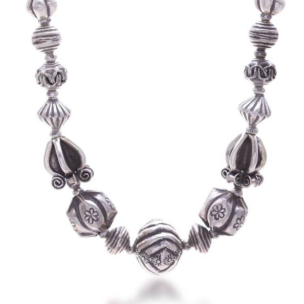 Alternate image for Bohemian Thai Hill Tribe Silver Beaded Pendant Necklace Hill Tribe Majesty