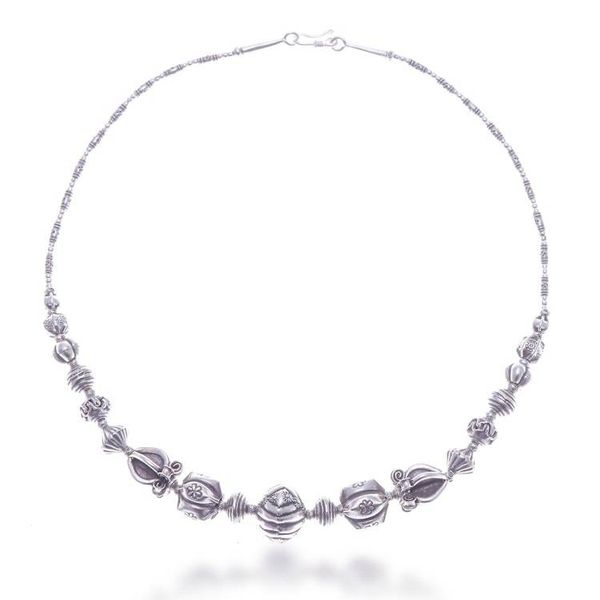 Alternate image for Bohemian Thai Hill Tribe Silver Beaded Pendant Necklace Hill Tribe Majesty