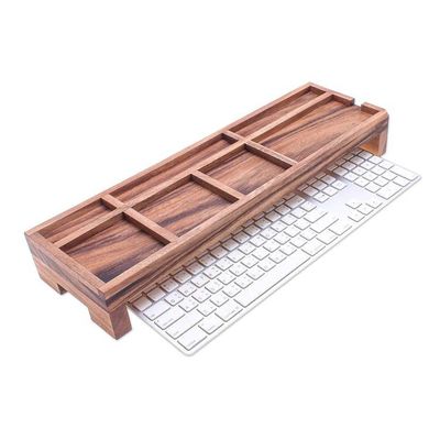 Alternate image for Hand Crafted Raintree Wood Desk Organizer Smarty Pants