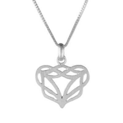 Alternate image for Artisan Crafted Sterling Silver Pendant Necklace Hidden Lion
