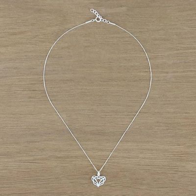 Alternate image for Artisan Crafted Sterling Silver Pendant Necklace Hidden Lion