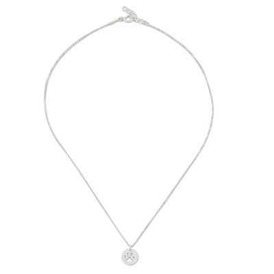 Alternate image for Sterling Silver Pawprint Pendant Necklace from Thailand Paw Print