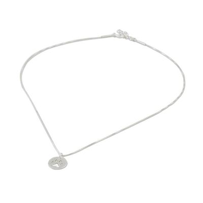 Alternate image for Sterling Silver Pawprint Pendant Necklace from Thailand Paw Print