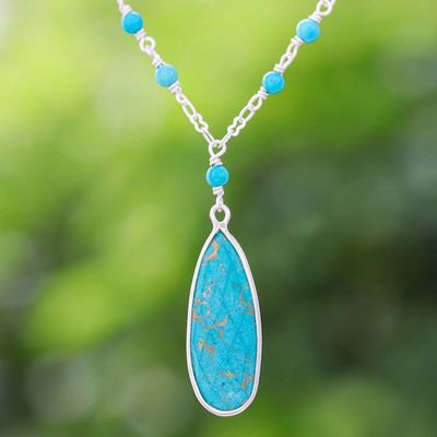Primary image for Sterling Silver Plated Reconstituted Turquoise Necklace Arcadia Essence