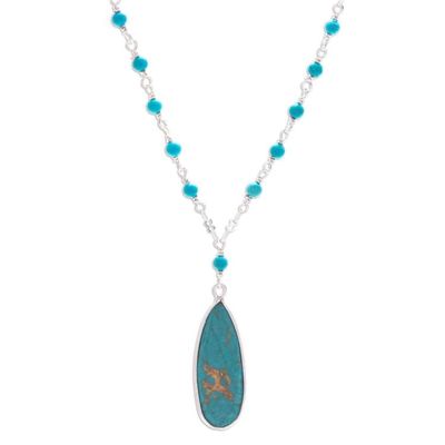 Alternate image for Sterling Silver Plated Reconstituted Turquoise Necklace Arcadia Essence