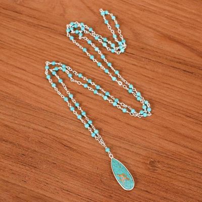 Alternate image for Sterling Silver Plated Reconstituted Turquoise Necklace Arcadia Essence