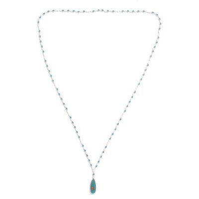 Alternate image for Sterling Silver Plated Reconstituted Turquoise Necklace Arcadia Essence