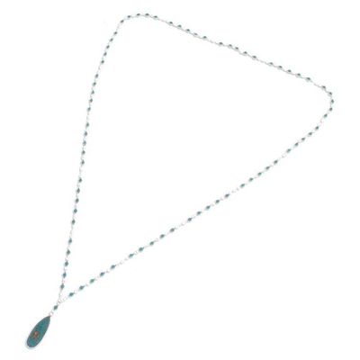 Alternate image for Sterling Silver Plated Reconstituted Turquoise Necklace Arcadia Essence