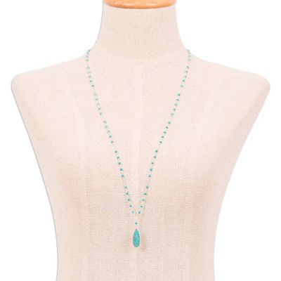 Alternate image for Sterling Silver Plated Reconstituted Turquoise Necklace Arcadia Essence