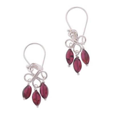 Alternate image for Three-Carat Garnet Dangle Earrings Crafted in Bali Beautiful Inspiration