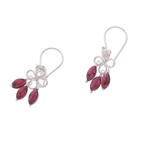 Alternate image for Three-Carat Garnet Dangle Earrings Crafted in Bali Beautiful Inspiration