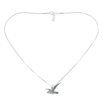 Alternate image for Flying Martin Bird Sterling Silver Necklace from Thailand Flying Martin