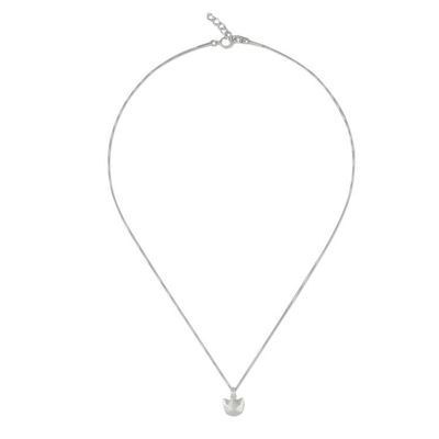 Alternate image for Geometric Cat Sterling Silver Pendant Necklace from Thailand Cat Lover