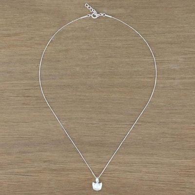 Alternate image for Geometric Cat Sterling Silver Pendant Necklace from Thailand Cat Lover