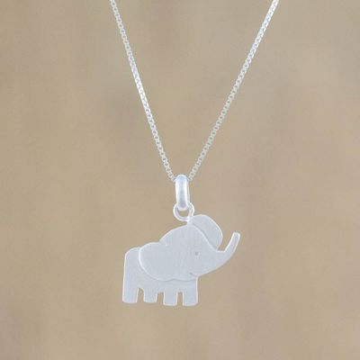 Primary image for Elephant Necklace Crafted of Sterling Silver from Thailand Elephant Cheer