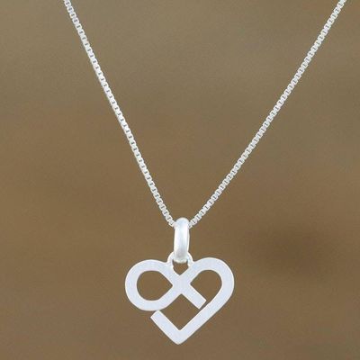 Alternate image for Sterling Silver Heart Pendant Necklace from Thailand Endless Heart