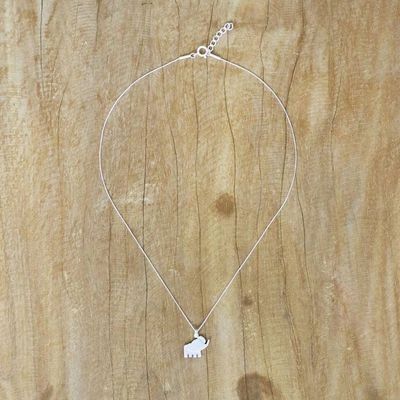 Alternate image for Elephant Necklace Crafted of Sterling Silver from Thailand Elephant Cheer