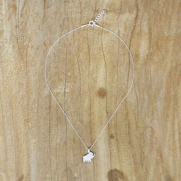 Alternate image for Elephant Necklace Crafted of Sterling Silver from Thailand Elephant Cheer