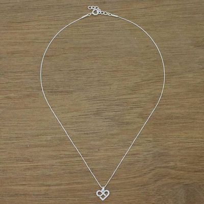 Alternate image for Sterling Silver Heart Pendant Necklace from Thailand Endless Heart