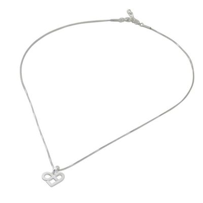 Alternate image for Sterling Silver Heart Pendant Necklace from Thailand Endless Heart