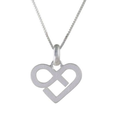 Alternate image for Sterling Silver Heart Pendant Necklace from Thailand Endless Heart